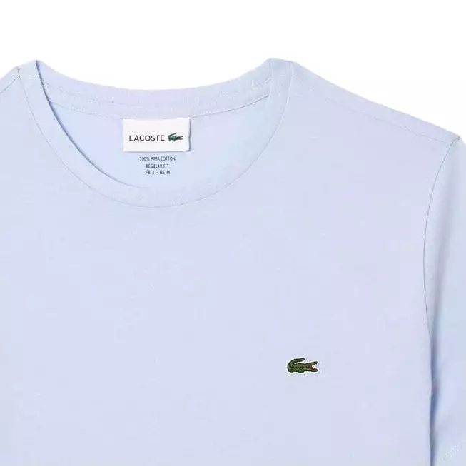 Lacoste Crew Neck Pima Cotton Jersey T Shirt (Light Blue) TH6709-51