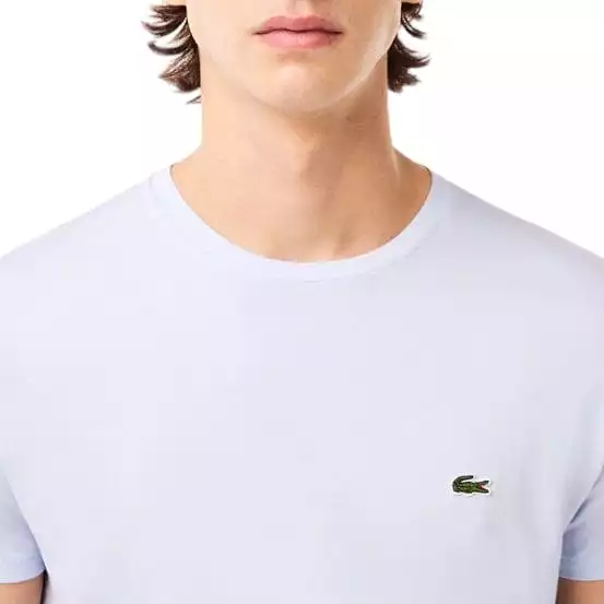 Lacoste Crew Neck Pima Cotton Jersey T Shirt (Light Blue) TH6709-51