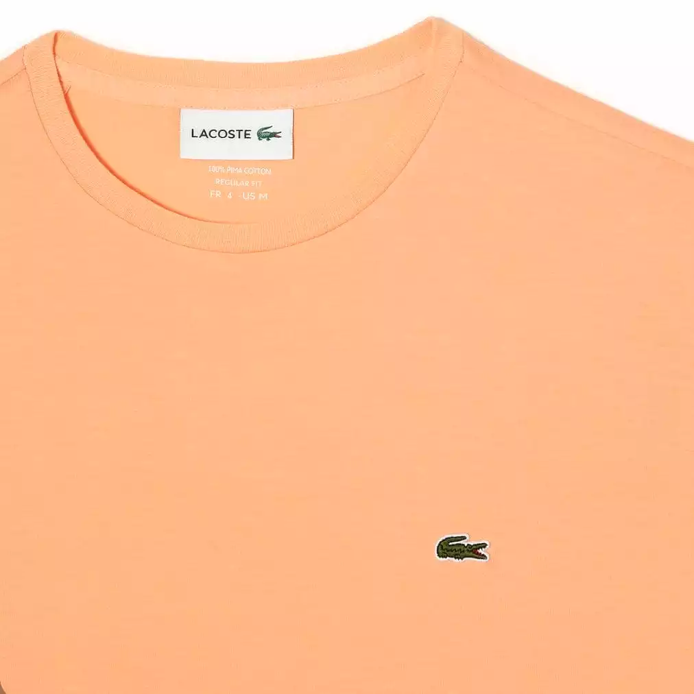 Lacoste Crew Neck Pima Cotton Jersey T Shirt (Light Orange) TH6709-51