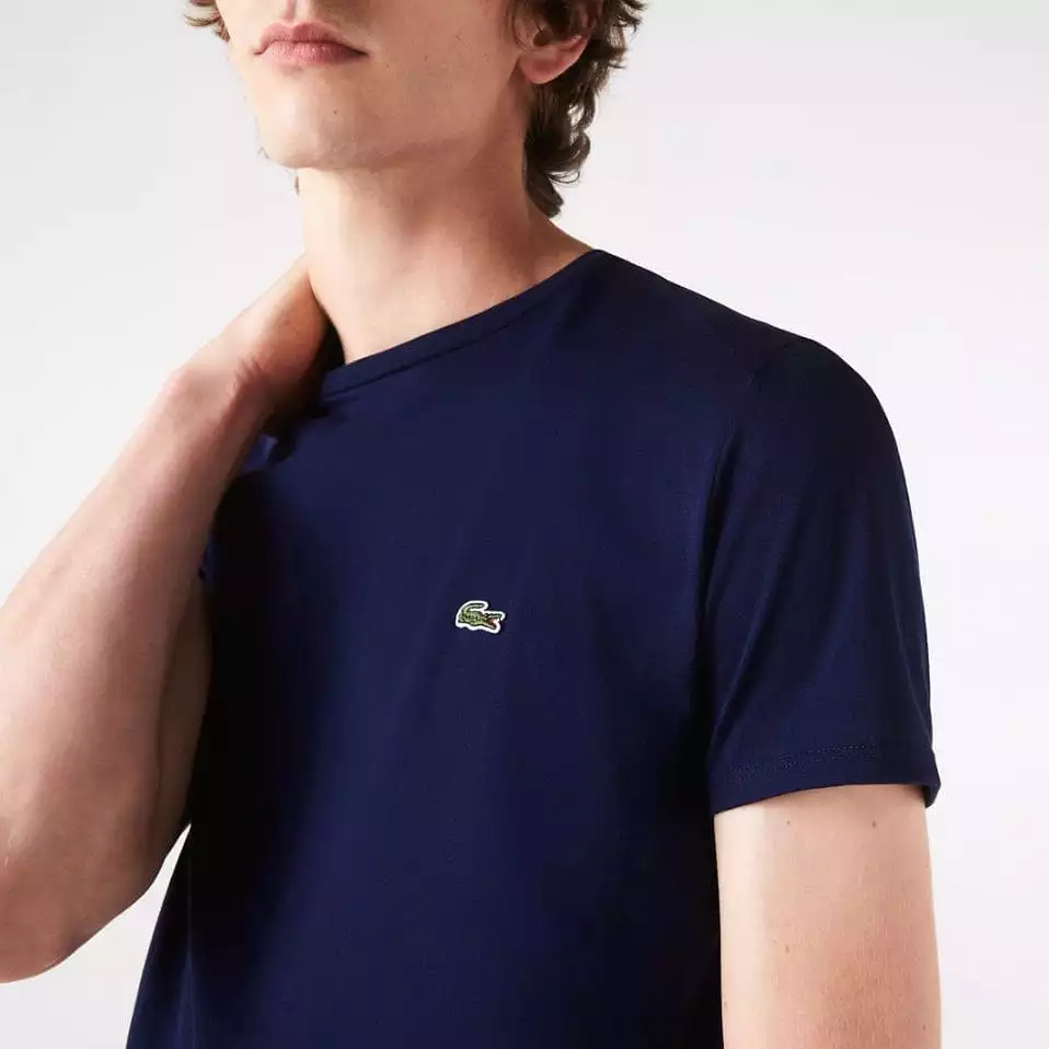 Lacoste Crew Neck Pima Cotton Jersey T Shirt (Navy) TH6709-51