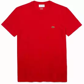 Lacoste Crew Neck Pima Cotton Jersey T Shirt (Red) TH6709-51