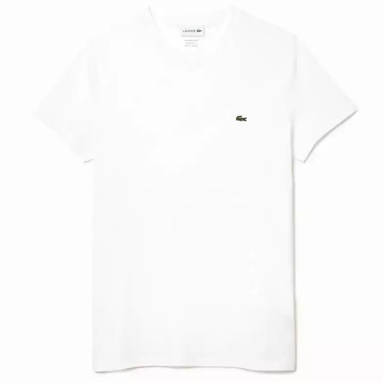 Lacoste Crew Neck Pima Cotton Jersey T Shirt (White) TH6709-51