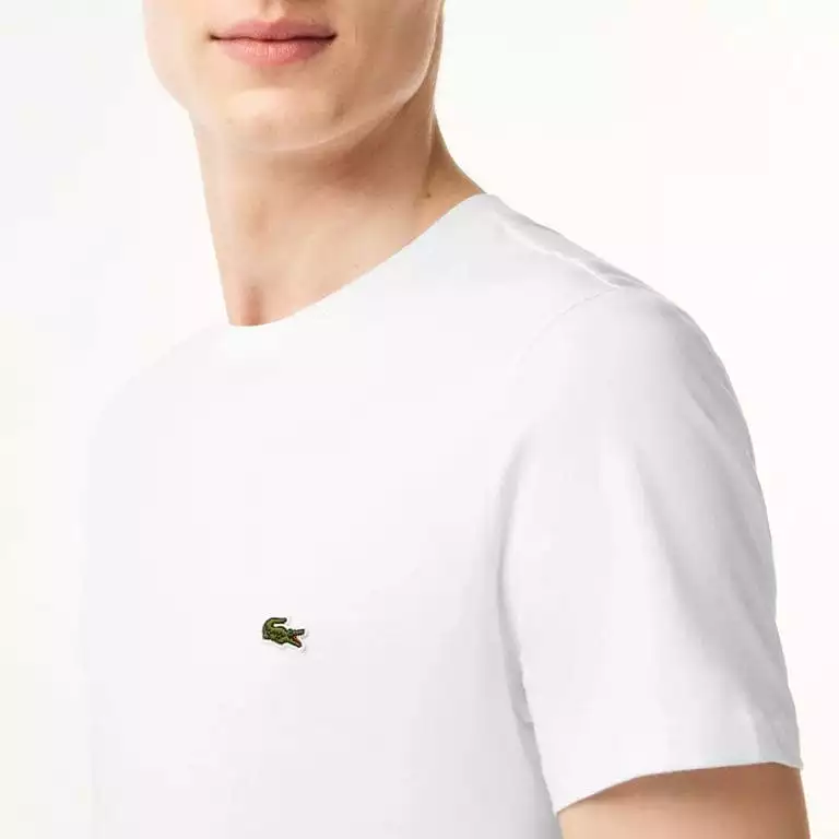 Lacoste Crew Neck Pima Cotton Jersey T Shirt (White) TH6709-51