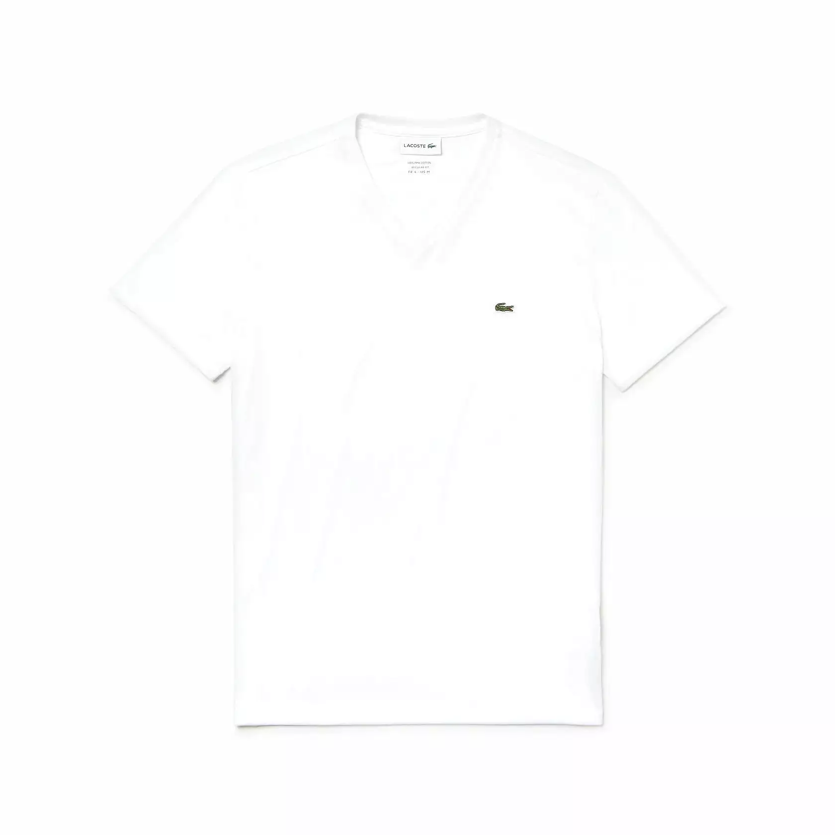 Lacoste V-Neck Pima Cotton Tee In White