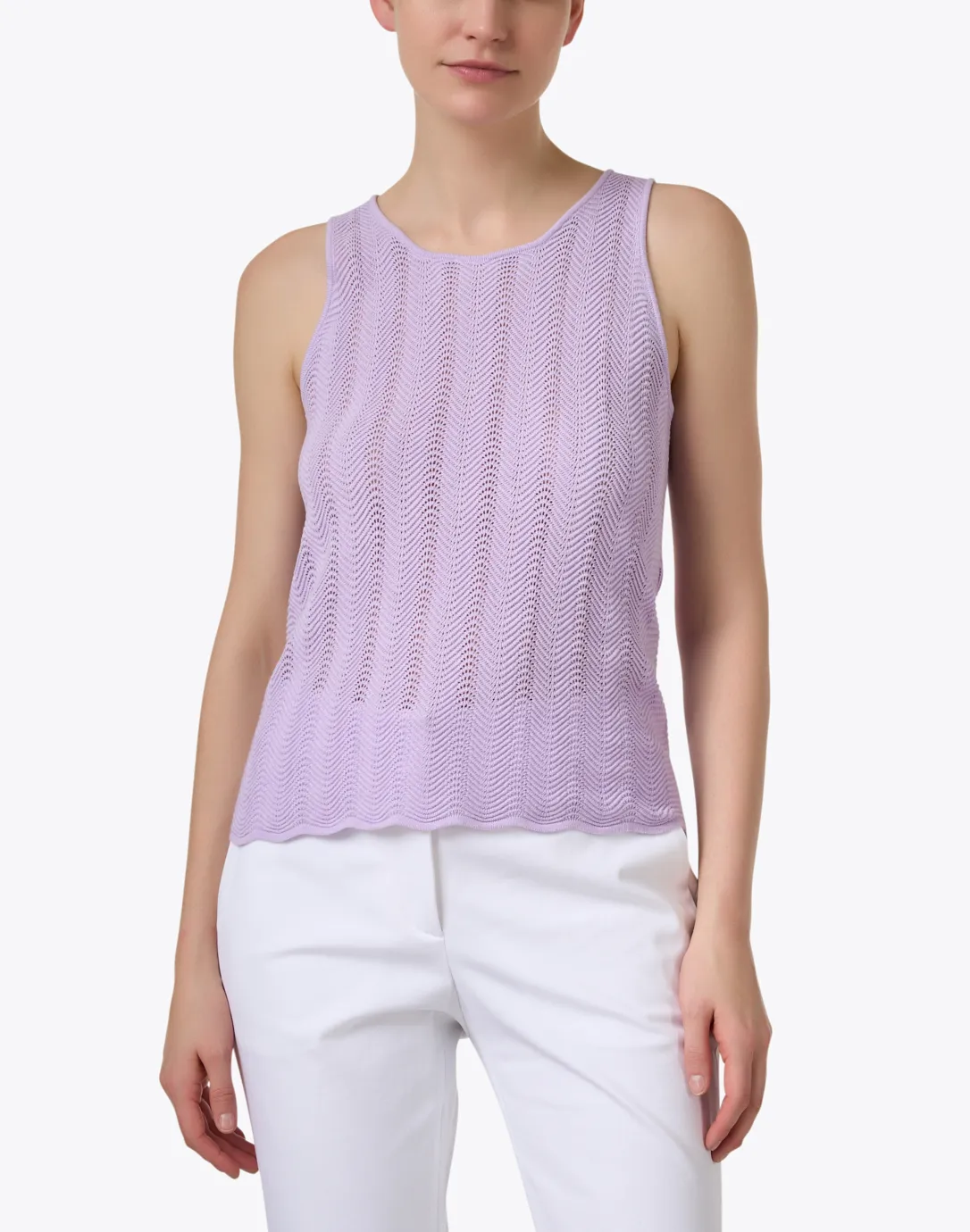 Lavender Pointelle Knit Tank