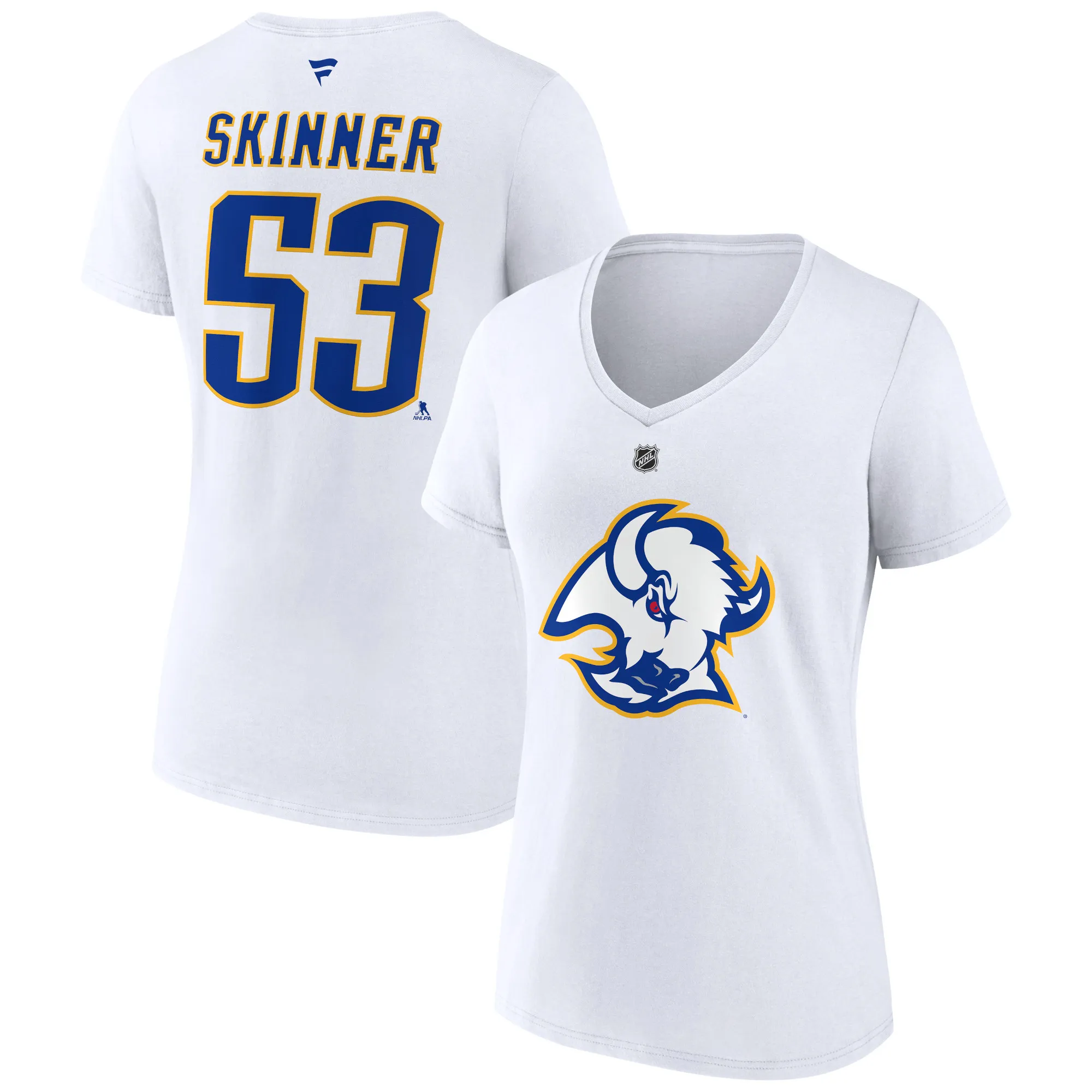 Lids Women's Fanatics Jeff Skinner White Buffalo Sabres Special Edition 2.0 Name & Number V-Neck T-Shirt