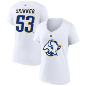 Lids Women's Fanatics Jeff Skinner White Buffalo Sabres Special Edition 2.0 Name & Number V-Neck T-Shirt