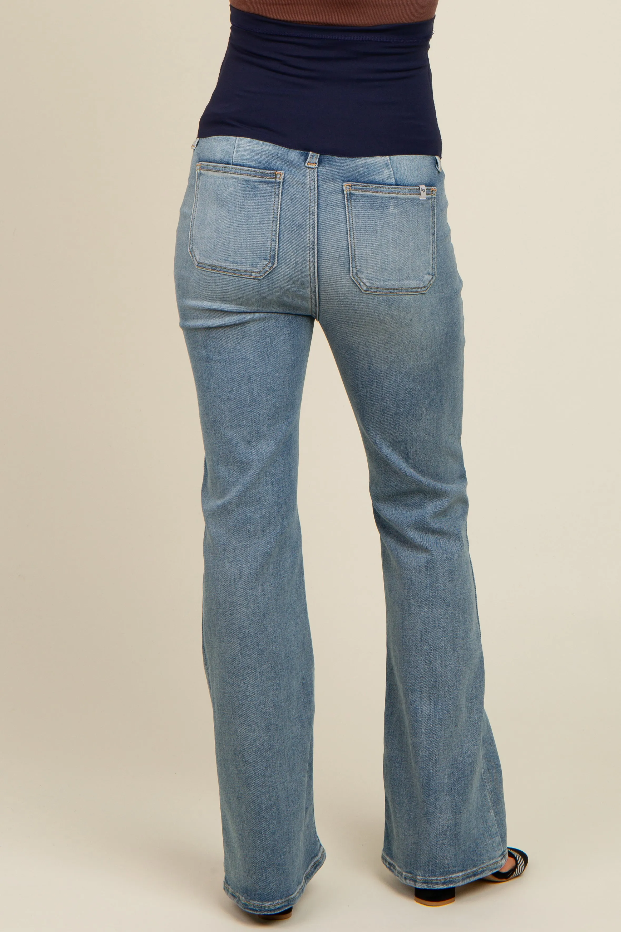 Light Blue Bootcut Maternity Jeans