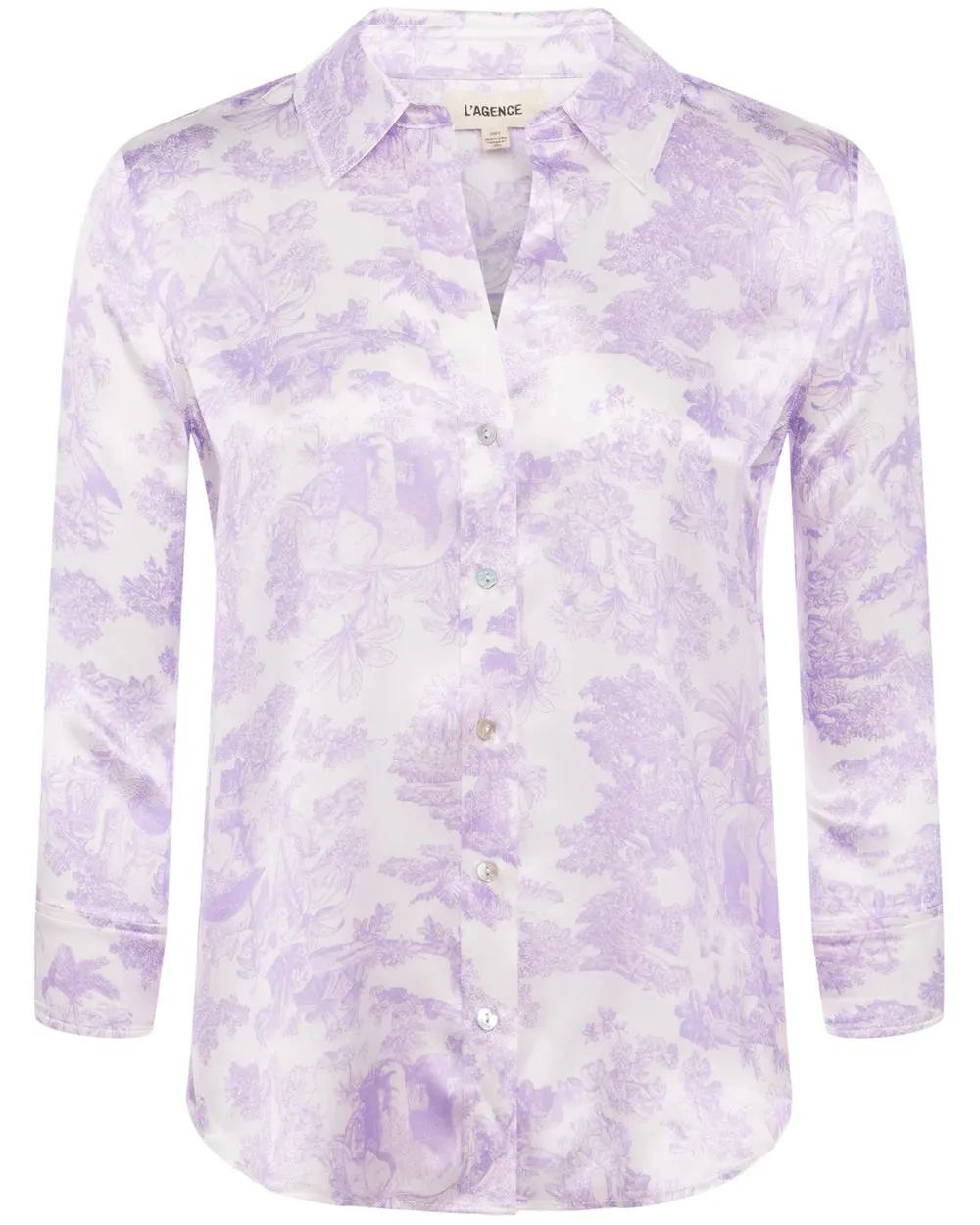 Lilac and White Toile Print Dani Blouse