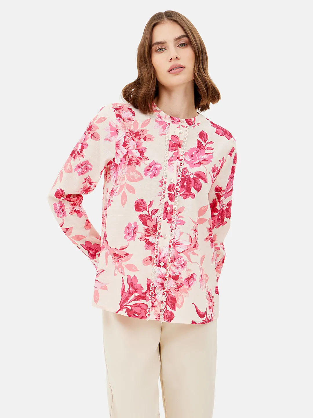 Logan Printed Full Sleeves Blouse