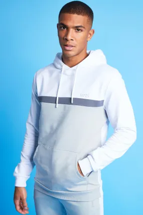 MAN Active Colour Blocked Over the Head Hoodie