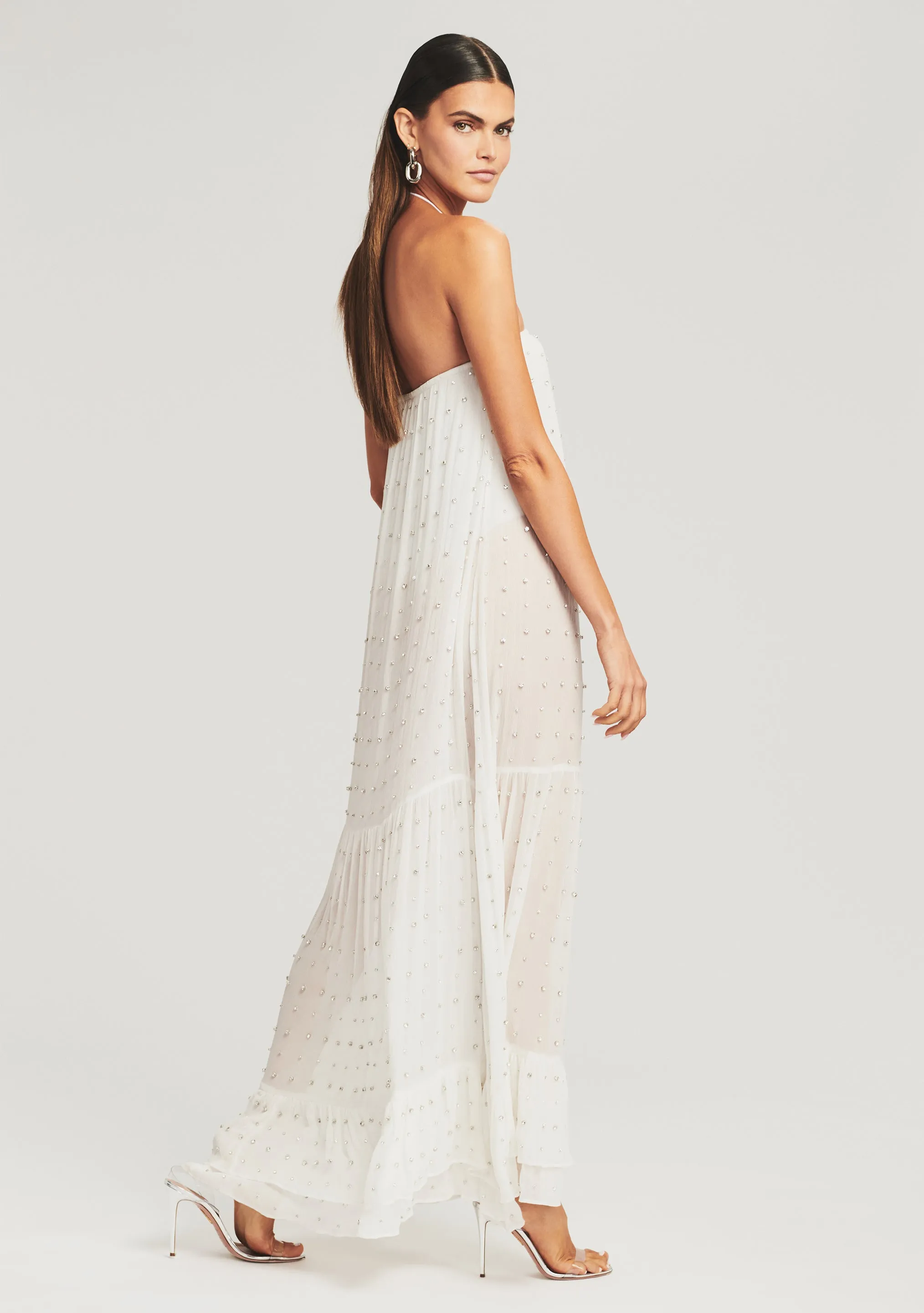 Marbella Embellished Silk Chiffon Dress