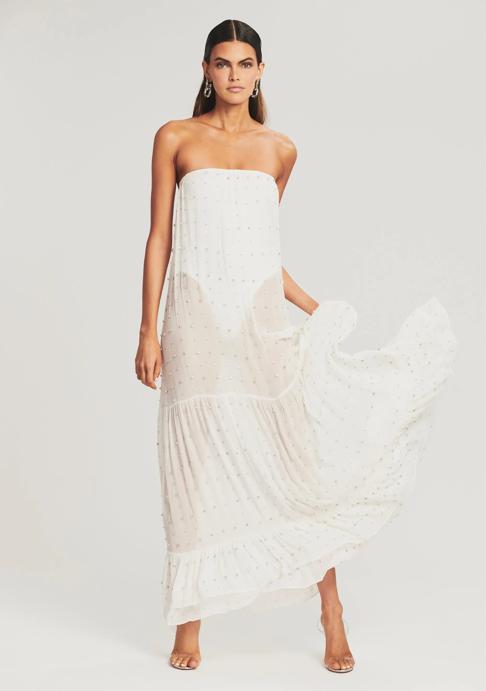 Marbella Embellished Silk Chiffon Dress