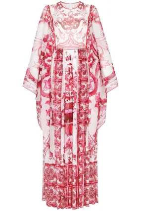 Maxi Dress In Chiffon With 'Maiolica' Pattern