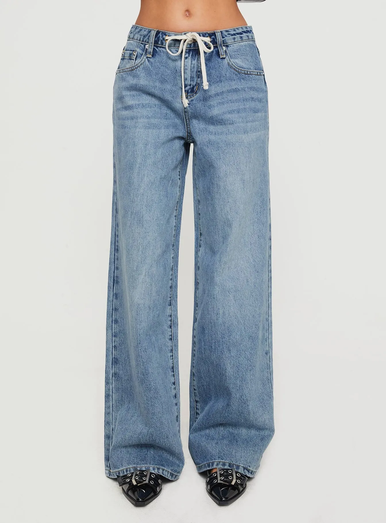 Mellowed Out Slouchy Jeans Mid Blue