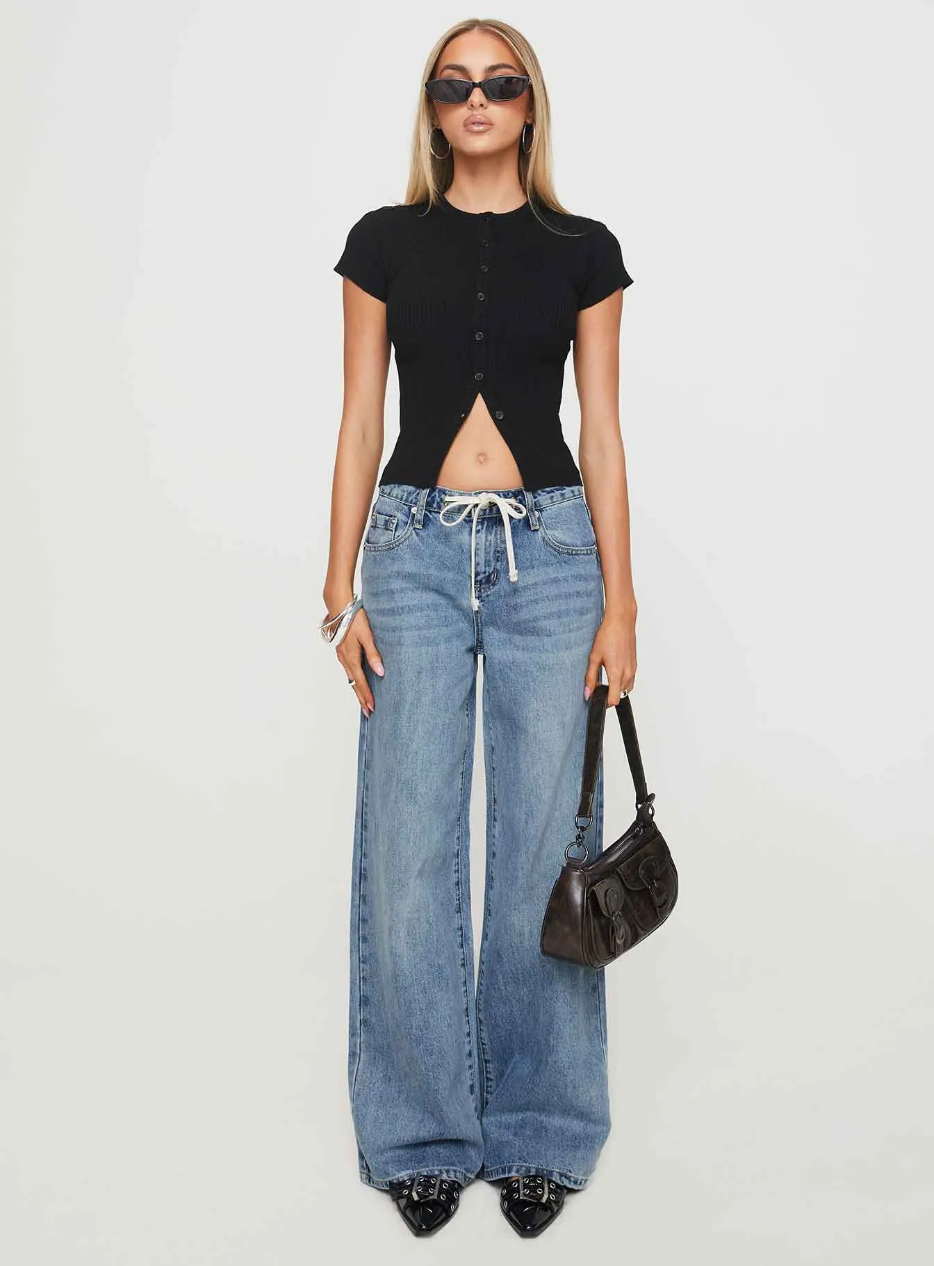 Mellowed Out Slouchy Jeans Mid Blue