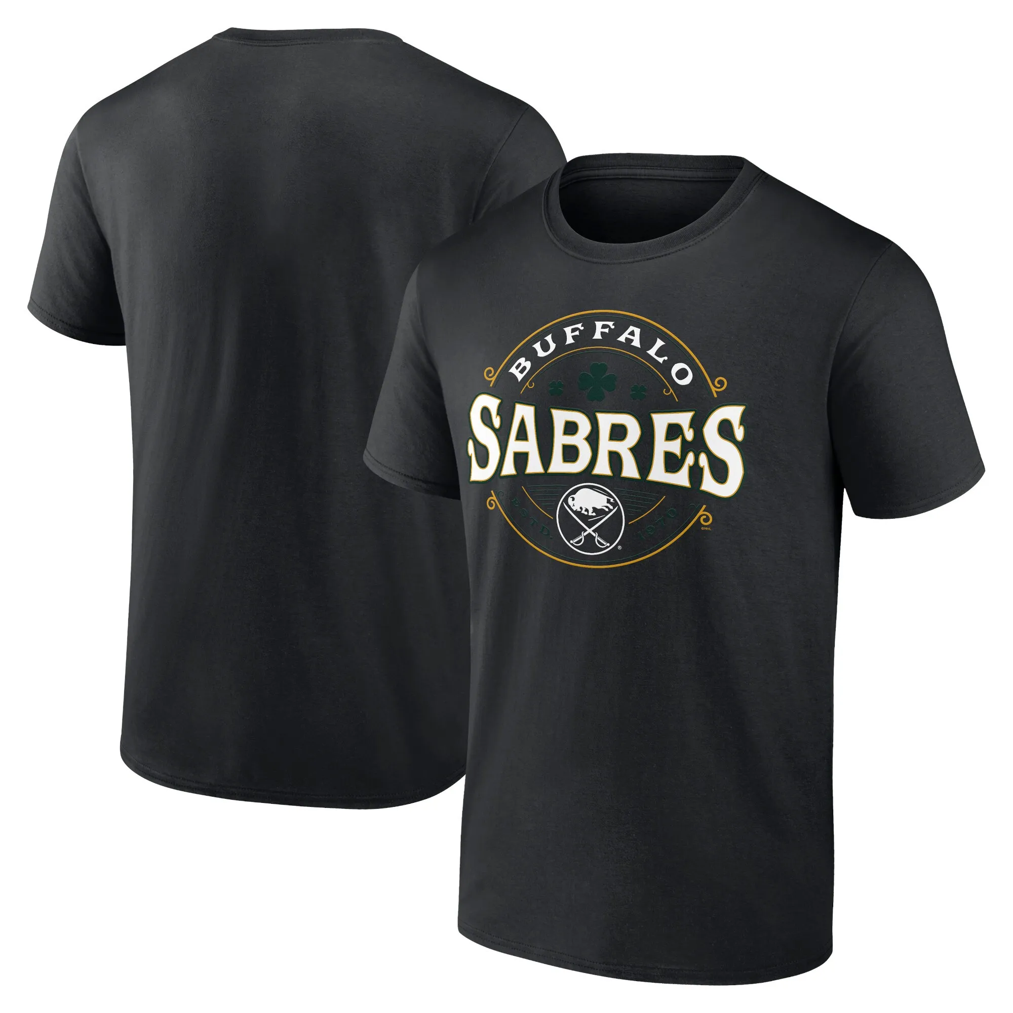 Men's Buffalo Sabres Black St. Patrick's Day Lucky T-Shirt