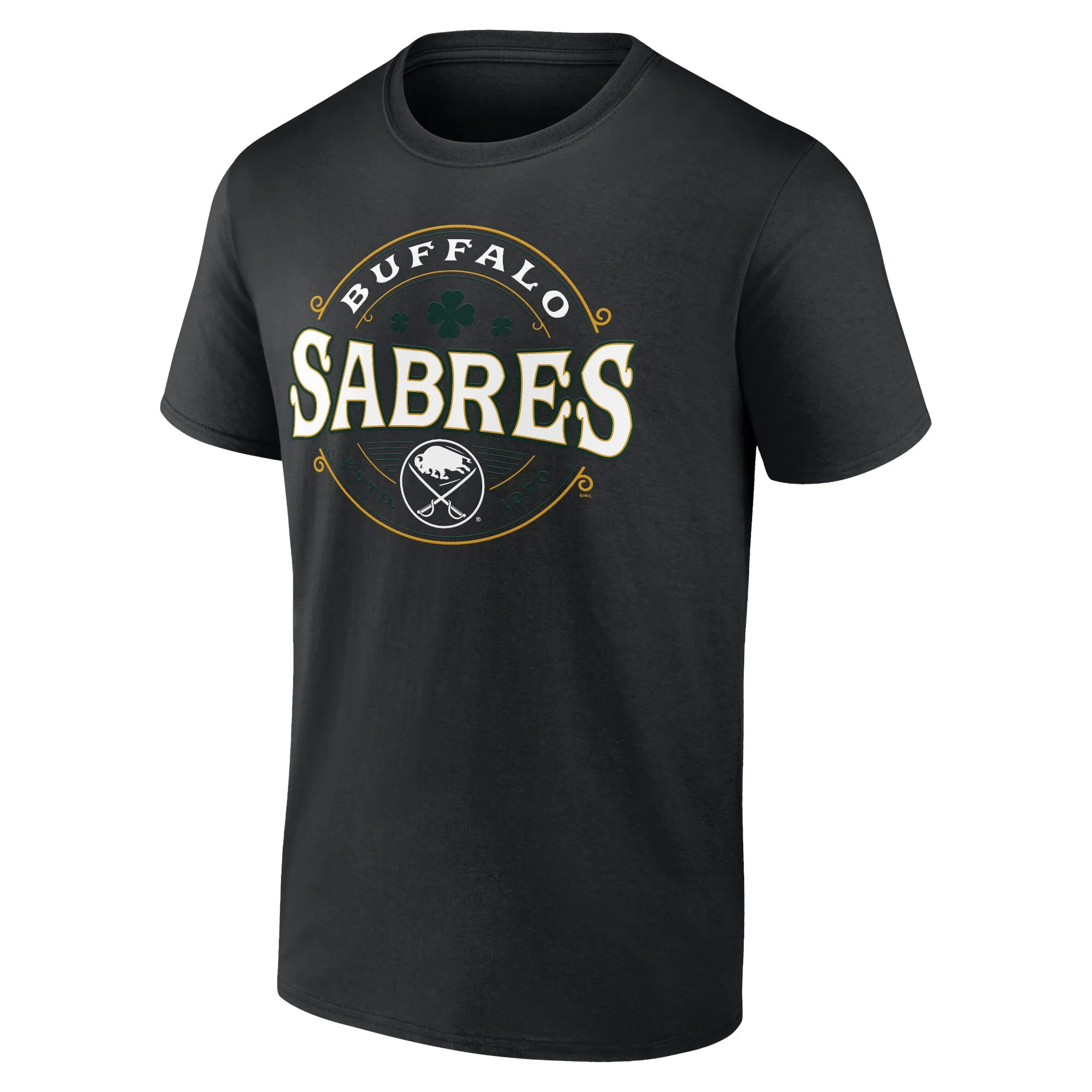 Men's Buffalo Sabres Black St. Patrick's Day Lucky T-Shirt