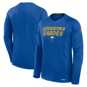 Men's Buffalo Sabres Fanatics Royal Authentic Pro Rink Tech Long Sleeve T-Shirt