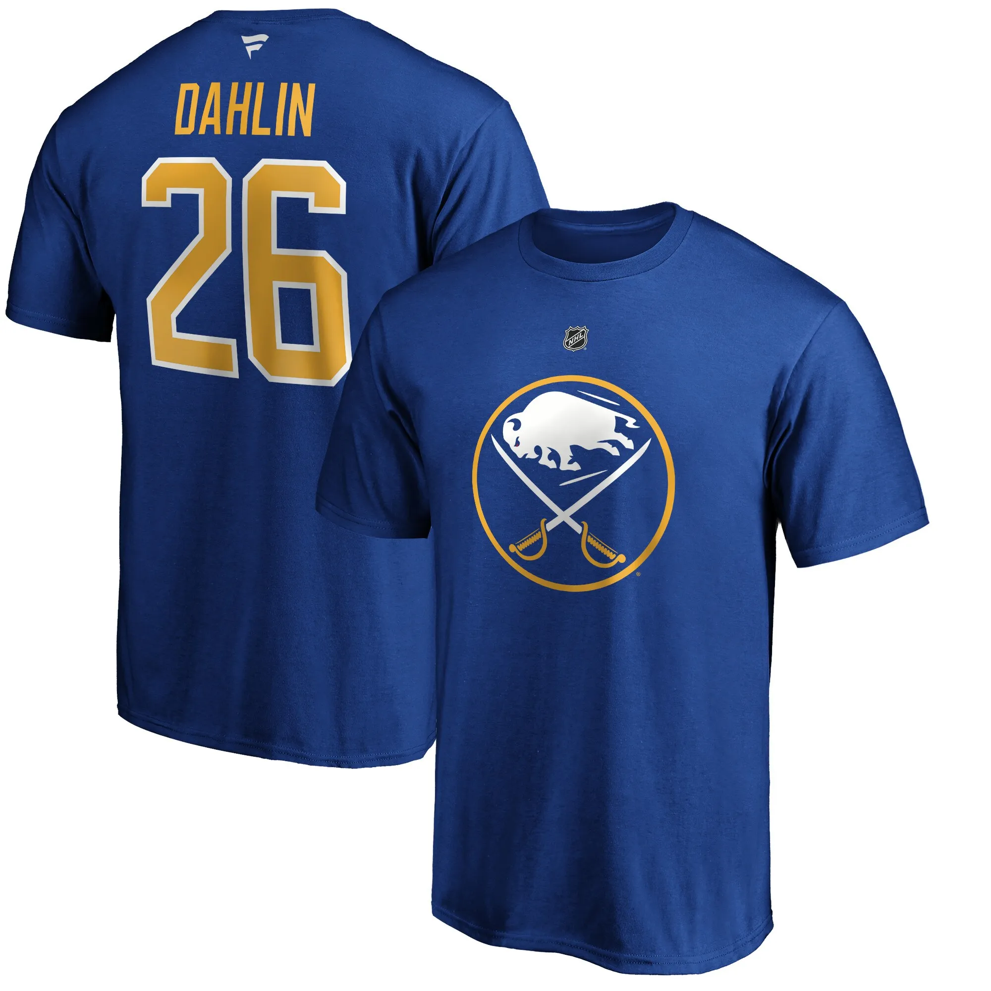 Men's Buffalo Sabres Rasmus Dahlin Fanatics Royal Authentic Stack Name & Number T-Shirt