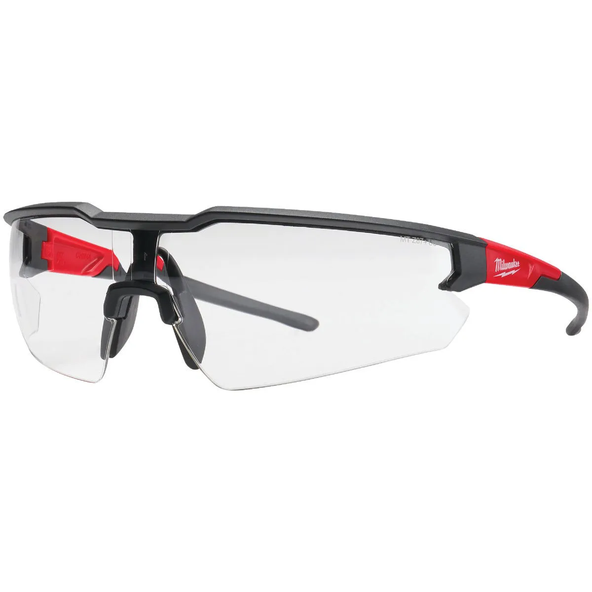 Milwaukee Milwaukee Red & Black Frame Safety Glasses with Clear Anti-Scratch Lenses (3-Pack)