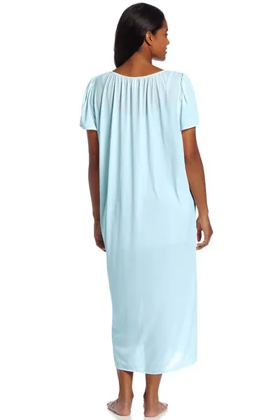 Miss Elaine Tricot Long Flutter-Sleeve Nightgown