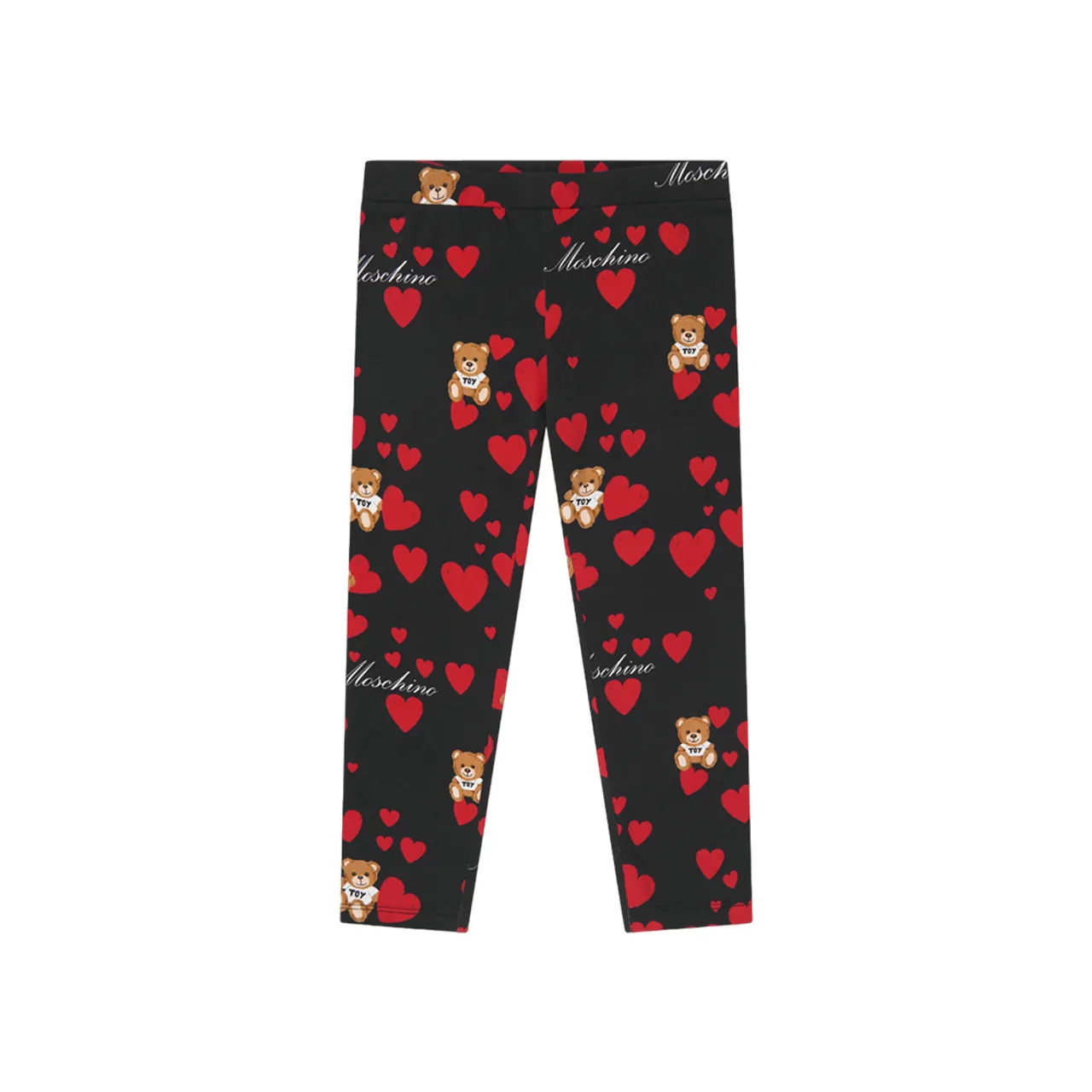 Moschino Girl Allover Bear Heart Printed Leggings