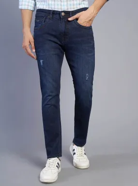 Navy Blue Washed Urban Fit Jeans | Greenfibre