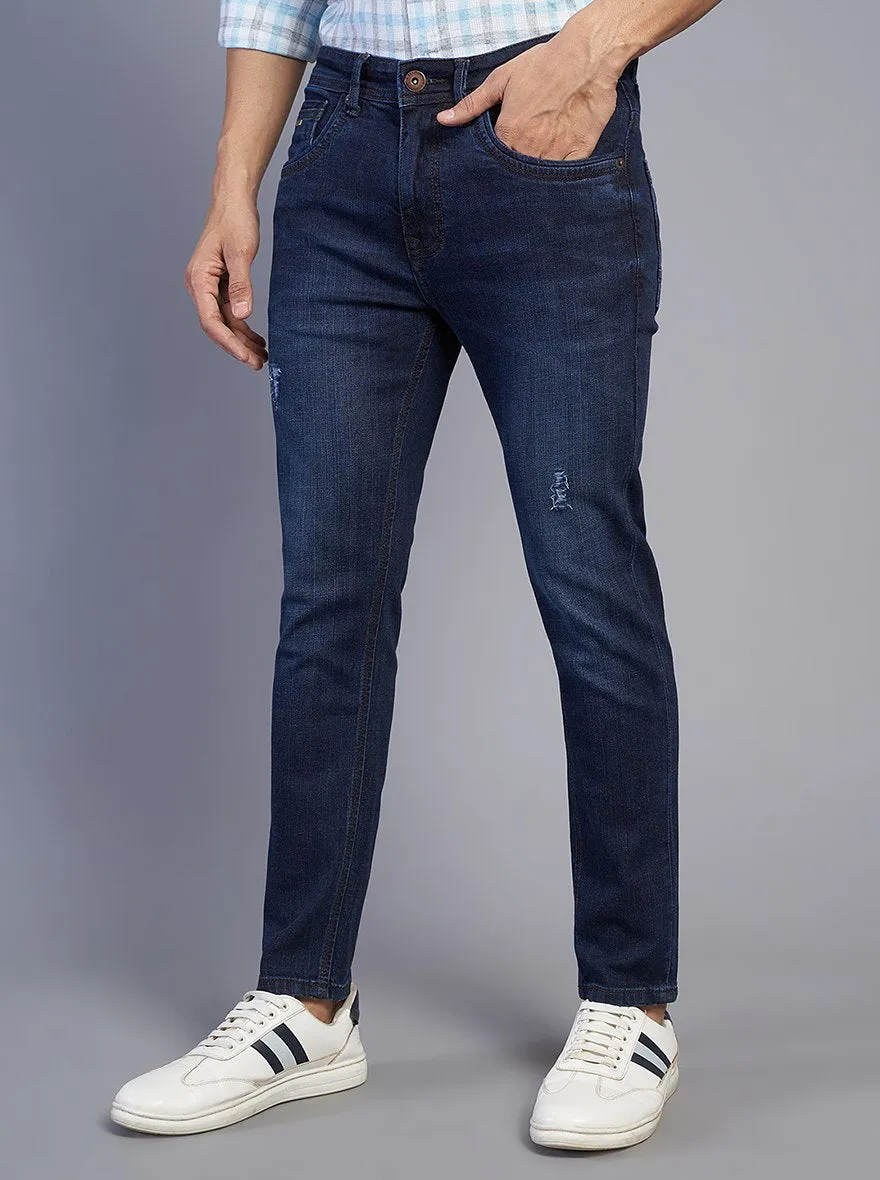 Navy Blue Washed Urban Fit Jeans | Greenfibre