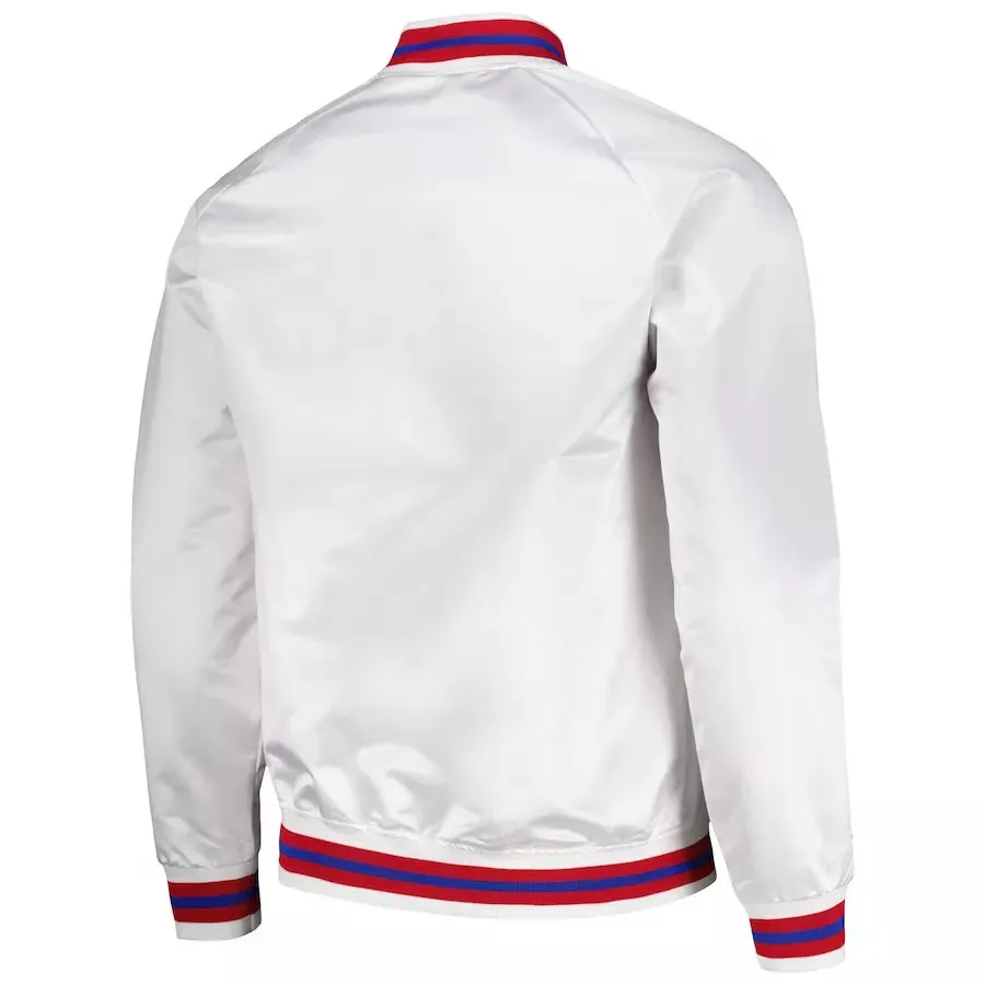 NBA Kings White Satin Letterman Bomber Varsity Baseball Jacket