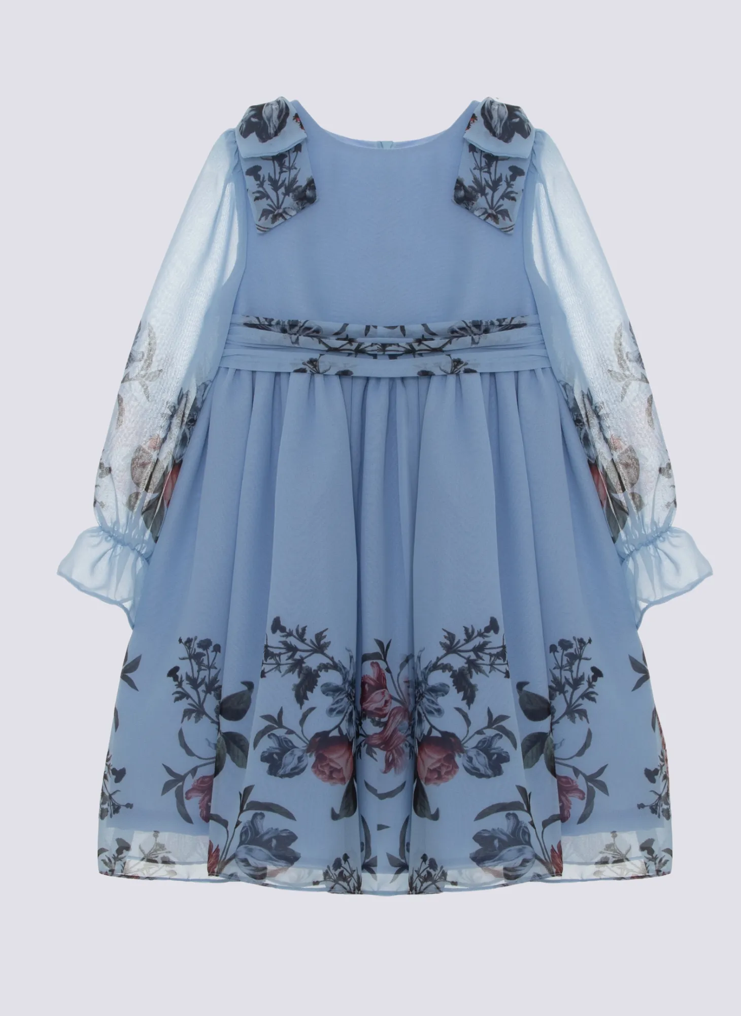 Patachou Printed Blue Chiffon Dress