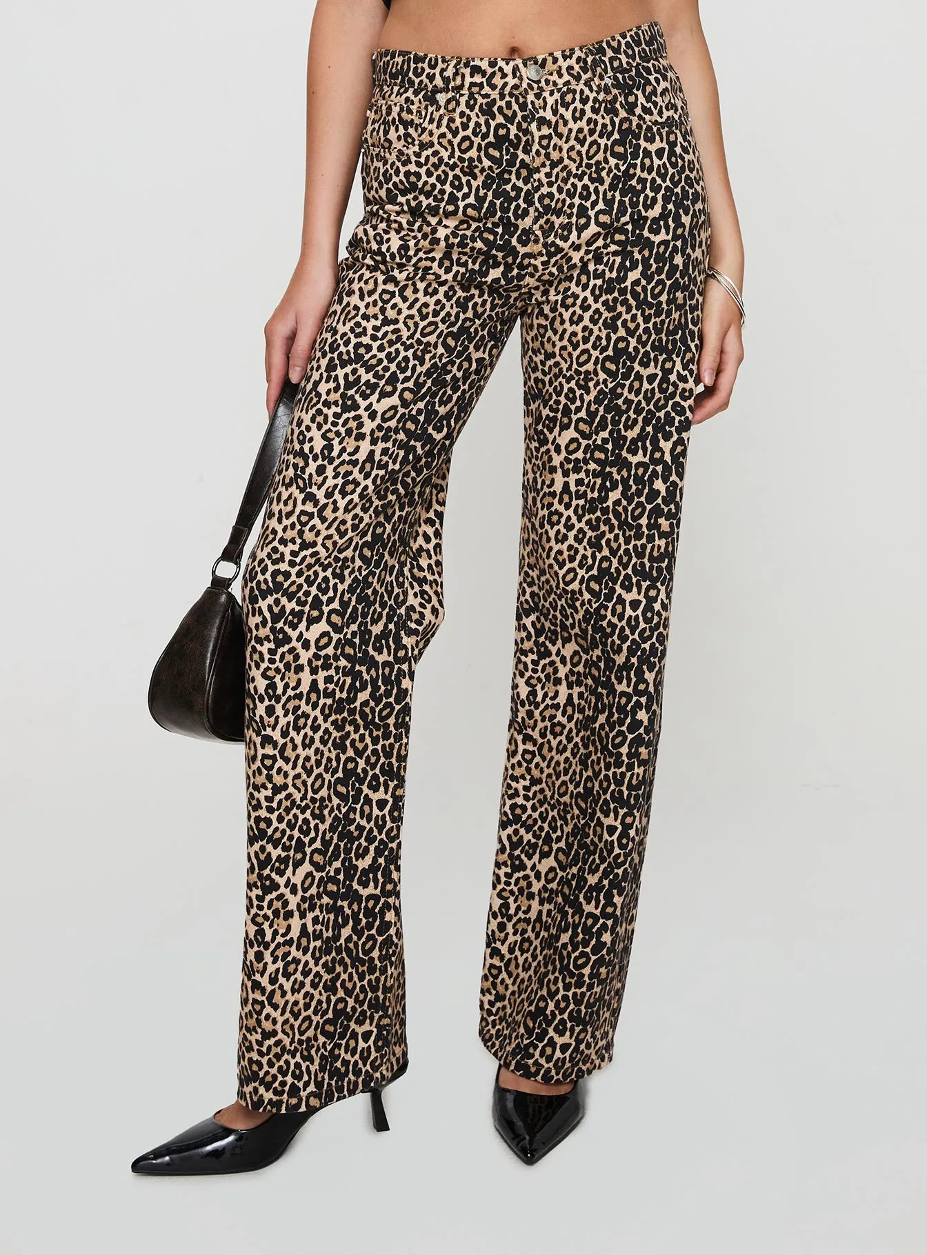 Pezzi Straight Leg Jeans Leopard