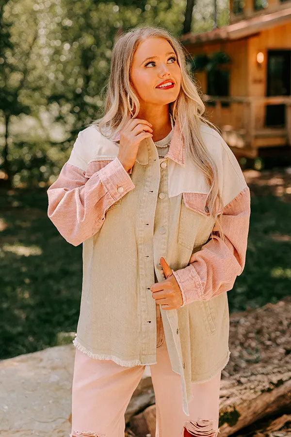 Plain And Simple Denim Jacket in Beige Curves