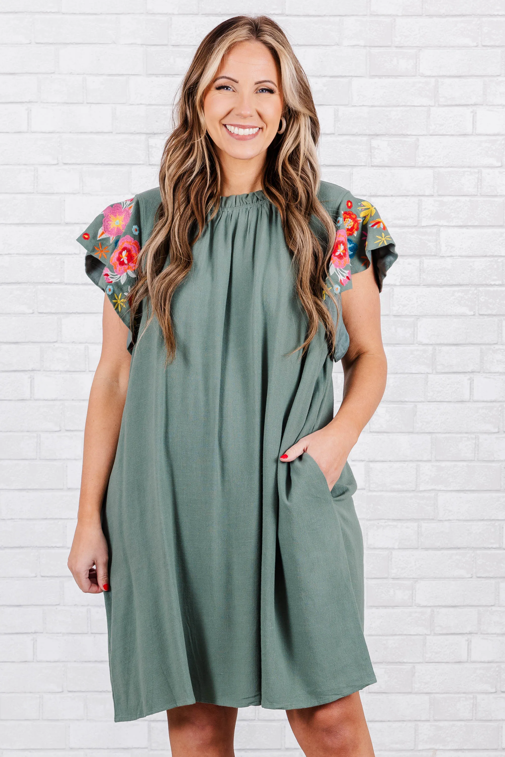 Radiant Glow Dress, Sage