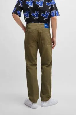 Regular-fit jeans in coloured cotton corduroy