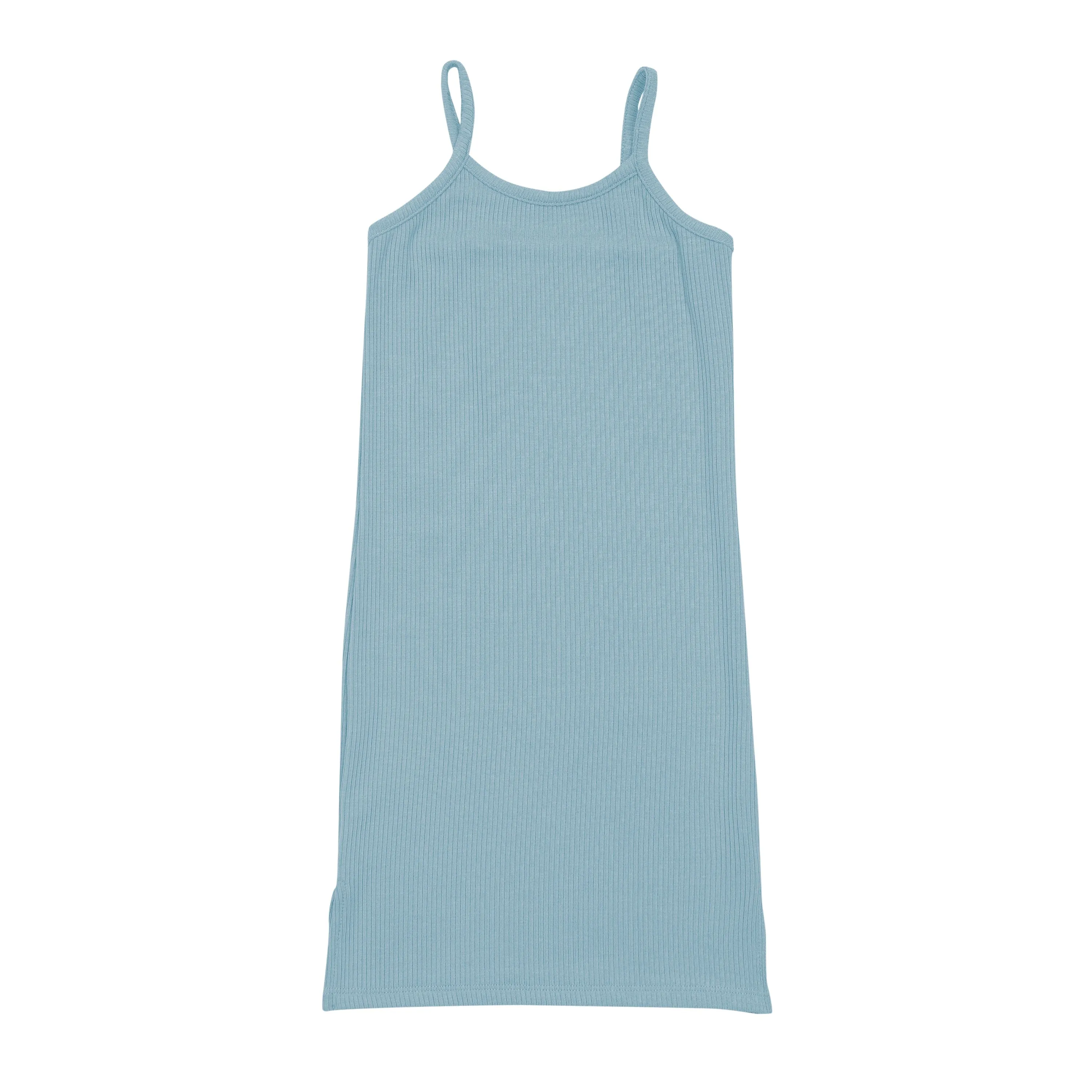 Ribbed Toddler Cami Dress in Dusty Blue