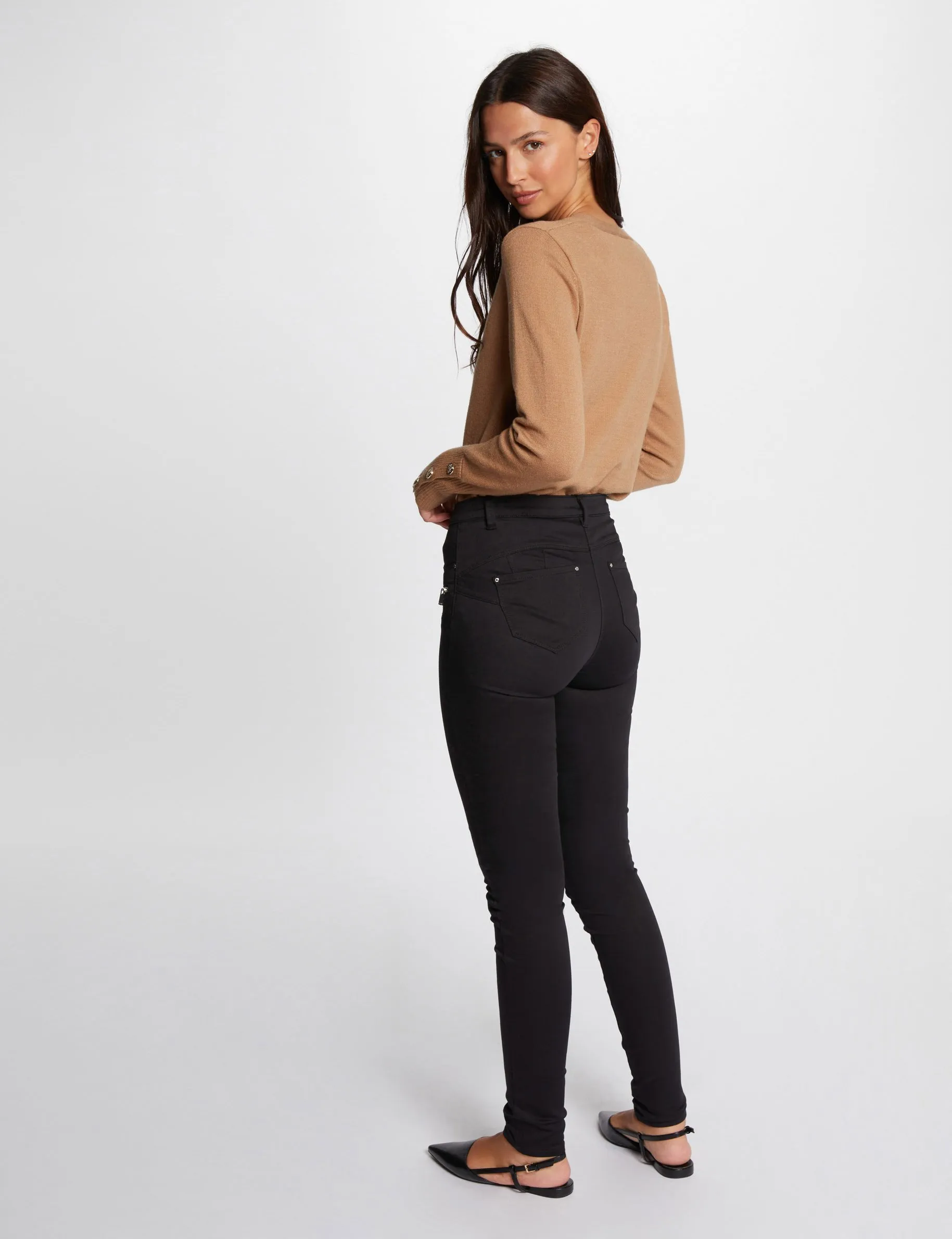 Slim jeans zipped details black women