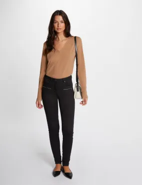 Slim jeans zipped details black women