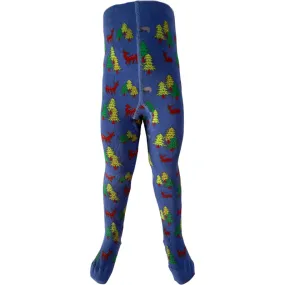 Slugs & Snails Elk Footed Tights, Blue & Multicolors