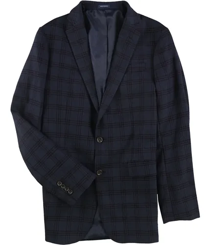 Stafford Mens Classic Fit Plaid Two Button Blazer Jacket