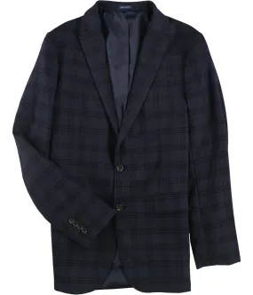 Stafford Mens Classic Fit Plaid Two Button Blazer Jacket