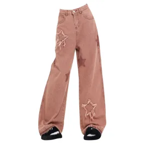 Star Aesthetic Pink Jeans