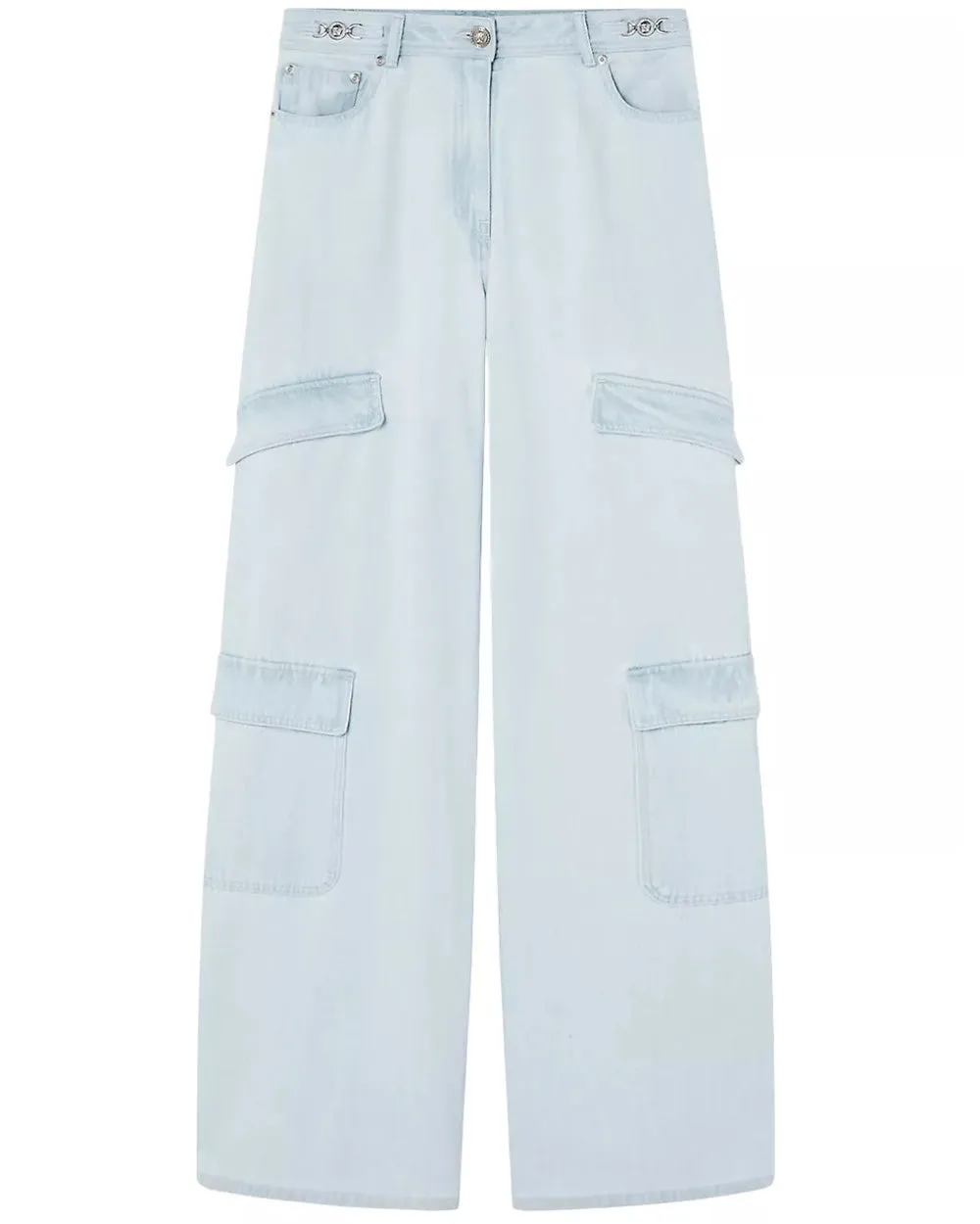 Stone Wash Bleach Jean in Light Blue