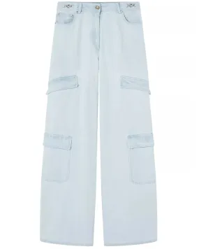 Stone Wash Bleach Jean in Light Blue