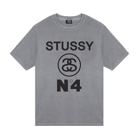 Stussy No. 4 Pigment Dyed Tee 'Grey'