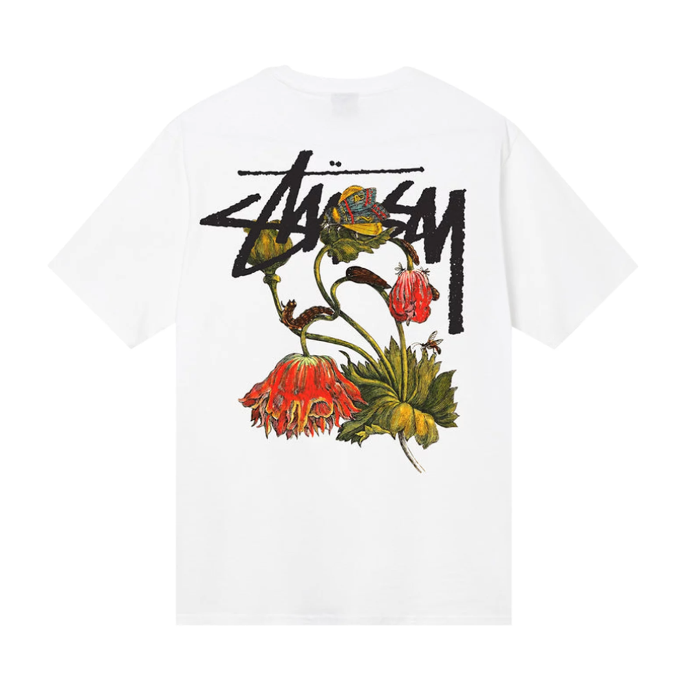 Stussy Withered Flower Tee 'White'