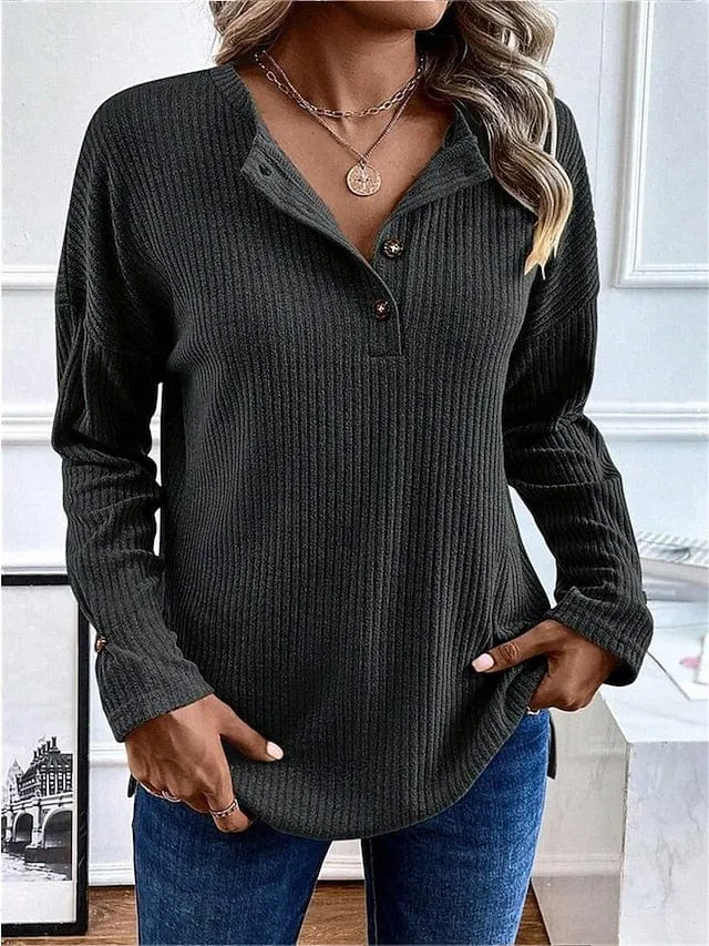 Stylish Women's V-Neck Long Sleeve Plaid Blouse in Black, Pink, and Khaki