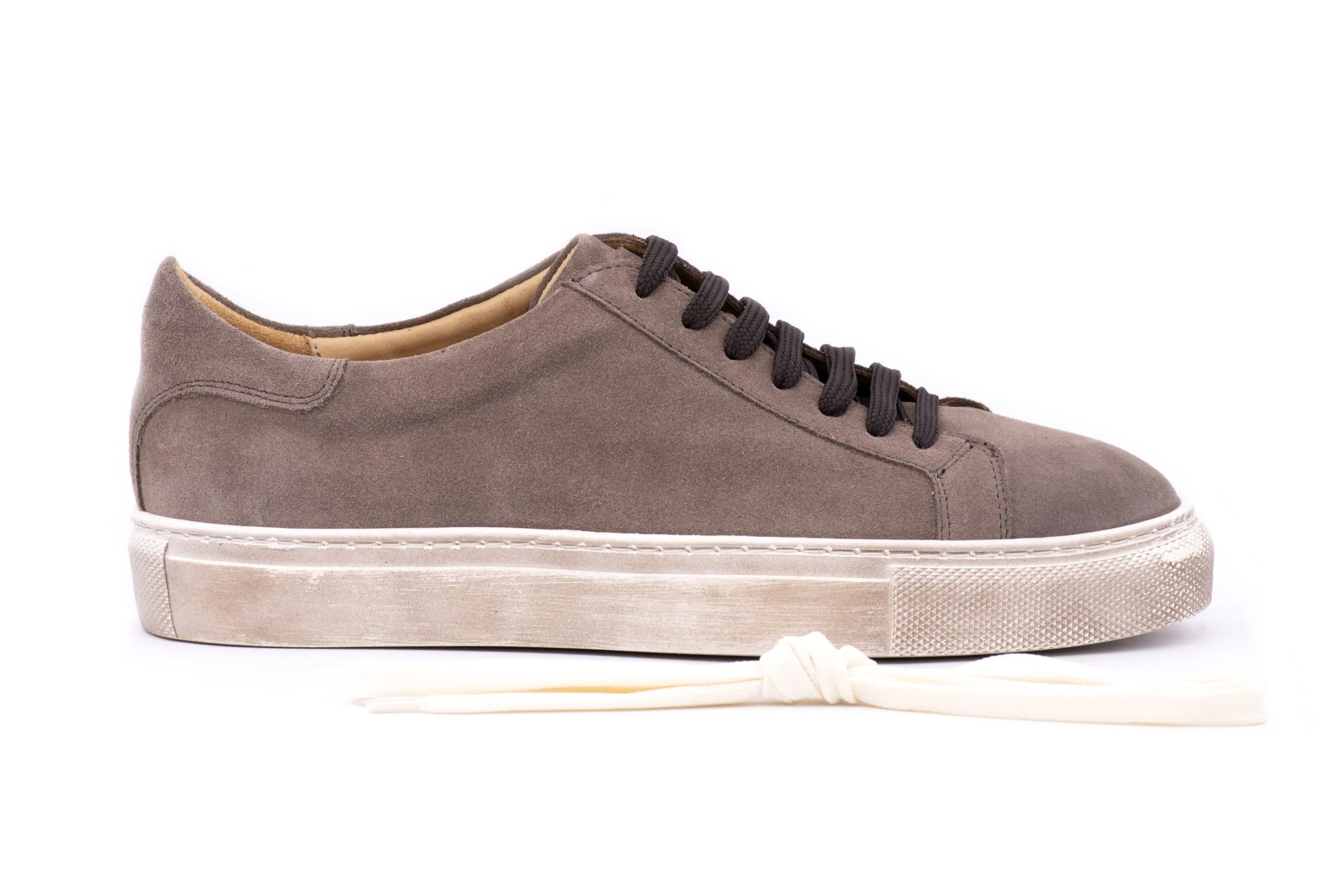 Suede Sneakers on Vintage Effect Sole