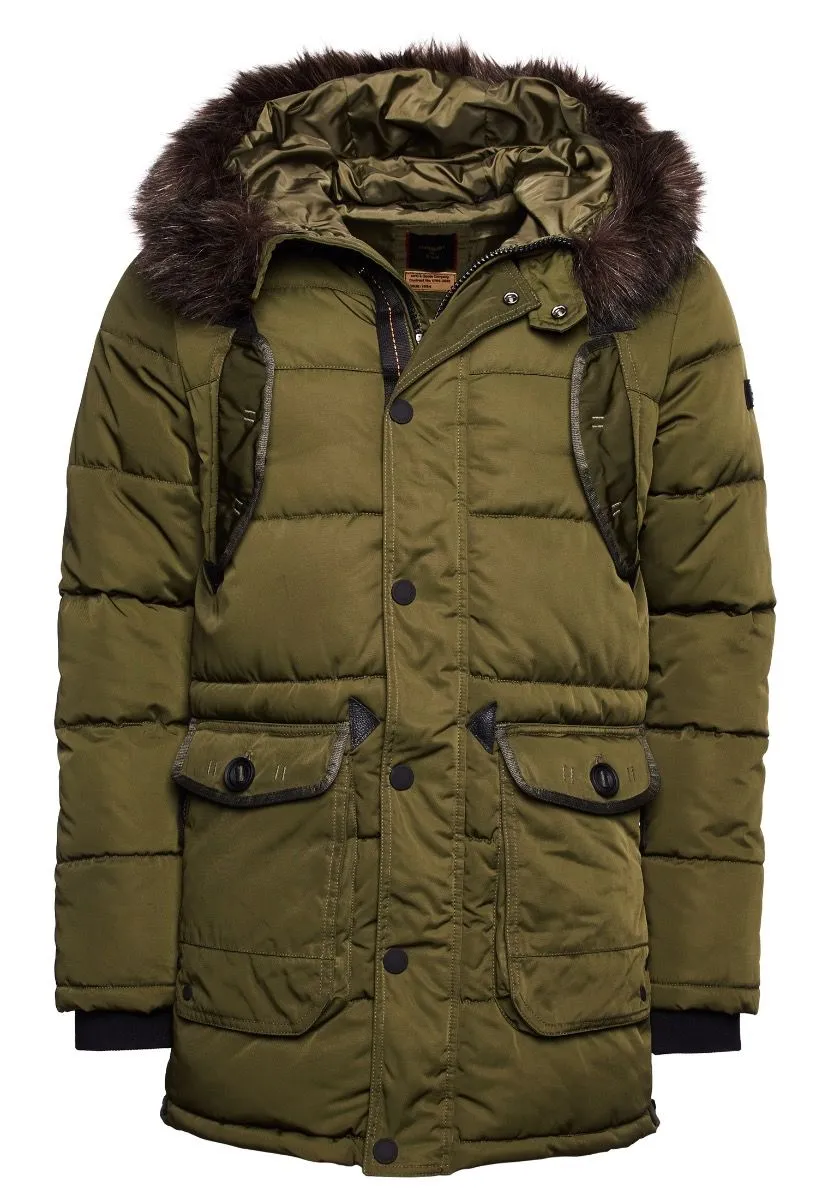 Superdry Chinook Long Padded Jacket Khaki