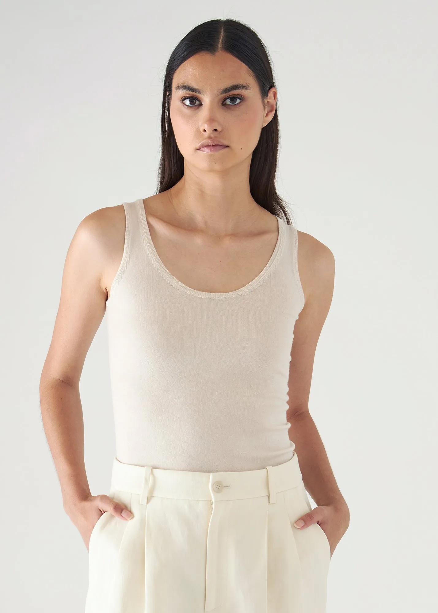 SUPERFINE MERINO LYOCELL  SCOOP NECK TANK